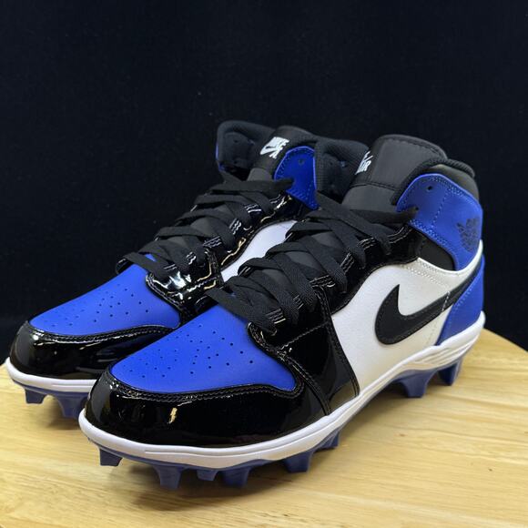 Nike Men\'s Size 9.5 Jordan 1 Mid TD (FJ6805 401)Game Royal/Black Football Cleat main image 9